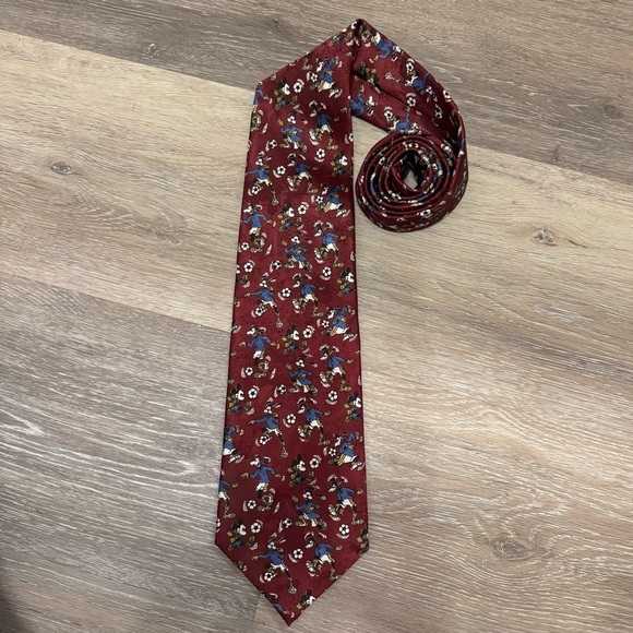 Disney Other - Vintage Mickey Unlimited Disney Mickey and Goofy Soccer Neck Tie 54”